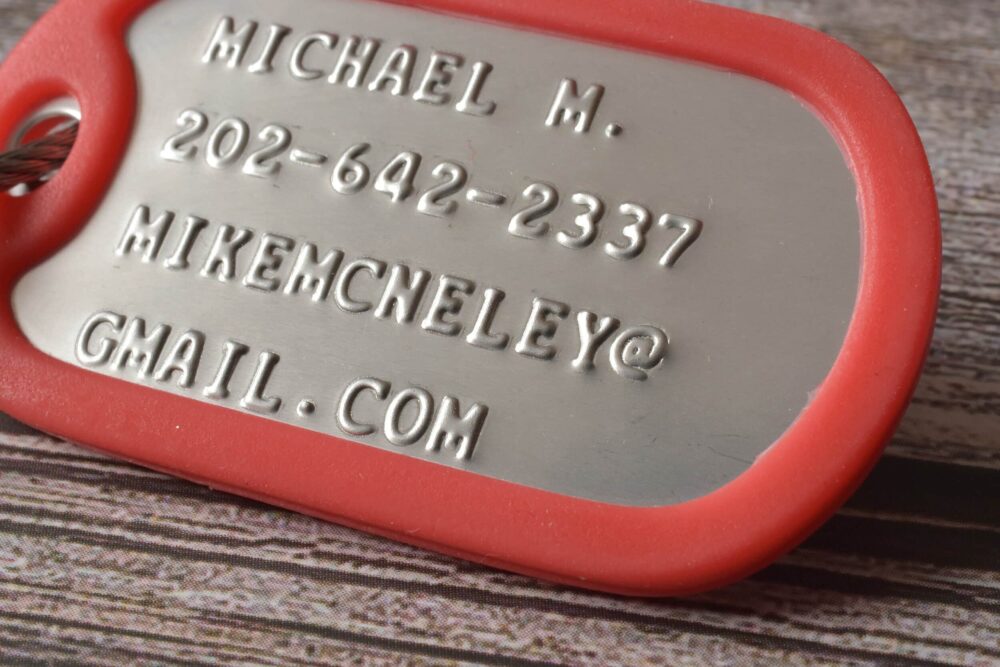 Personalized stamped luggage tags FM 239-2
