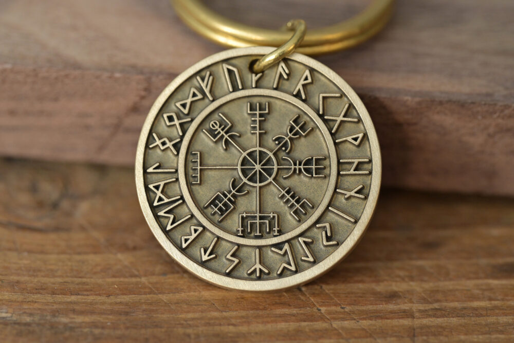 Nordic compass-viking compass keychain-3